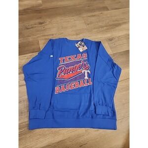 Men's Stitches Royal Texas Rangers Lightweight XL‎ Crew Sweatshirt